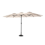 ZUN 14.8 Ft Double Sided Outdoor Umbrella Rectangular Large with Crank W640140329