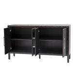 ZUN U-STYLE Storage Cabinet Sideboard Wooden Cabinet with 4 Metal handles ,4 Shelves and 4 Doors for WF309061AAP