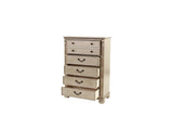 ZUN Antique Silver 1pc Chest Of Drawers Storage Bedroom Furniture Traditional Classic Style Chest B011P238882