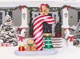 8.2FT Lighted Christmas Inflatable Decoration, Inflatable Giant Candy Cane with Gingerbread Men, 09930053
