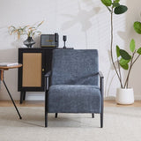 26.38" Modern Blue Gray Lounge Chair with Polyester Upholstery and Sturdy Metal Frame, Ideal for N767P236501G