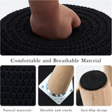 Round Ottoman Multifunctional Cotton Knitted Vanity Stool Footrest Stool for Living Room Entryway 96616631