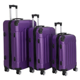3-in-1 Portable ABS Trolley Case 20" / 24" / 28" Purple 19658160