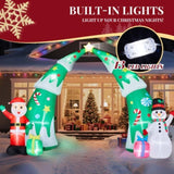 15FT Lighted Christmas Inflatable Archway, Inflatable Christmas Tree Arch with Santa and Snowman, 68584442