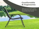 Gray 2 Pack Stackable Patio Dining Chairs, Ergonomic Steel Frame Breathable Fabric Outdoor Chairs 84632774