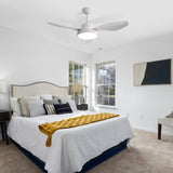 47 Inch Ceiling Fan with 22W LED Light and Remote Control 6 Speeds Reversible DC Motor White for W934P288499