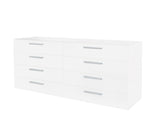 8-drawer particleboard cabinet with melamine finish 55.1*31.5*15.7in White 58333905