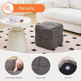 Square Ottoman Foot Stool Corduroy Vanity Chair Bench with Padded Woven Footrest for Entryway Living 37655302