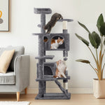 ZUN 53 inch Multi-Level Cat Tree Cat Condo with Scratching Posts Kittens Activity Tower Pet Play House 17460876