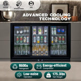 ORIKOOL 53 inch Beverage Refrigerators 3 Glass Door Back Bar, 480 Cans Cooler, Commercial Beer Wine W2095P162751