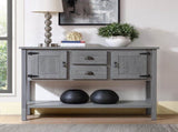 48'' Solid Wood Sideboard Console Table with 2 Drawers and Cabinets and Bottom Shelf, Retro Style 19534199