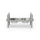 Dark Gray Adjustable Pet Bowl Travel Ready HDPE Durable Poly Lumber Recycled B195P214987