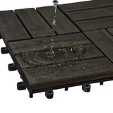 30 PCS Interlocking Deck Tiles Striped Pattern, 12" x 12" Square Light Gray Acacia Hardwood Outdoor 25506565