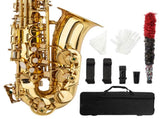 Stylish Mid-range Alto Drop E Lacquered Golden Saxophone Painted Golden Tube with Carve Patterns 26408580