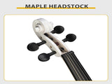 Full Size 4/4 Bunnel Edge Electric Silent Violin with Case Bow Rosin Headphone Connecting Line White 63462985
