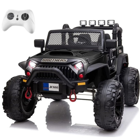 ZUN Large Wheels 2 Seater Kids Electric Car Powerful Electric Ride On Truck w/Remote Control, 2 Speeds, 46883594