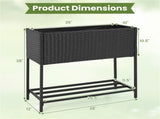 28" Elevated Raised Planter Box with Storage Shelf, Ergonomic Garden Bed for Patio Balcony Herb 14565197