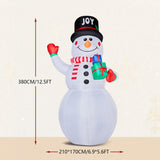 12FT Tall Lighted Christmas Inflatable Decoration, Inflatable Giant Snowman Holding Gift Boxes, 32797863