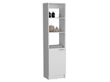 Linen Cabinet, 1 Door, 6 Shelves, White B097P199753