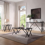 Magenta Glass Top & Black Finish End Table B2726P244373