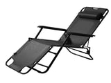 Portable Dual Purposes Extendable Folding Reclining Chair Black 17184383