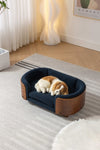 ZUN Scandinavian style Elevated Dog Bed Pet Sofa With Solid Wood legs and Walnut Bent Wood Back, W794125923