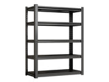 5-Tier Metal Storage Shelving, Industrial Utility Rack, Adjustable Height Bookcase for Living Room, 05405034