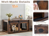 31.5" Dog Crate Furniture with Sliding Barn Door, Wooden Dog Kennel End Table for Indoor Use 61976880