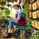 360&deg Garden Rolling Workseat with Swivel Seat and Adjustable Height 95861323