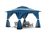 8'x8' Patio Gazebo Outdoor Heavy Duty Party Tent Shelter With Double Roofs, Mosquito Nettings And 20636424