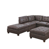Living Room Furniture Tufted Armless Dark Brown Breathable Leatherette 1pc Cushion Armless B011127815