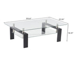 Arc Shaped Two Tiers Tempered Glass Coffee Table 58251189