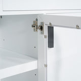 Modern White TV Console, 67" Width TV Stand, Glass Doors & Storage Drawers, Adjustable Shelves N779P296233W