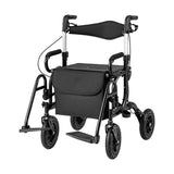 New 2-in-1 Foldable Rollator Walker with 9 Inch Pneumatic Tires -Black 44160784