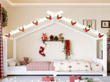 Twin House Floor Bed with Support Slats, Solid Wood House Bed Frame for Kids, No Box Spring Needed W1580P387835