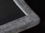 46" Wide Modern Upholstered Chenille Ottoman, Foot Stool Square Footrest with Black Metal Legs for W3098P356196