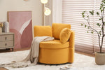 ZUN 029-Teddy Fabric Swivel And Storage Chair With Back Cushion For Living Room,Yellow W527P166251