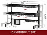 Over The Sink Drying Rack,31"-39"L x 12"W x 30.5"H Expandable Drainer, Stainless Steel 94157592