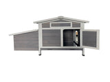 Outdoor Gray Free-Range Wooden Chicken Coop with Asphalt Roof, Pull-Out Tray, Nesting Box with Easy 70089327