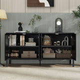 Stylish Storage Cabinet Sideboard Wooden Cabinet with Unique Geometric Circle Door Design,Suitable W2696P256250