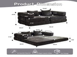 Compression Sofa,Convertible Floor Sofa Bed with Fixed-Shape Frame, Loveseats Boneless Modular 64756024