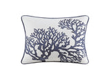 4 Piece Cotton Reversible Embroidered Quilt Set with Throw Pillow Navy King/Cal King B03595793