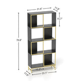 ZUN 4-Tier Storage Shelves, Bookcase Display Storage Shelf Corner Shelf for Small Space, Living Room W2167P192775