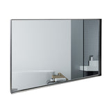Glossy Black Bathroom Mirrors For Wall 48x30inch Wall Mounted Hanging Plates Mirror Farmhouse Mirror W2091126964