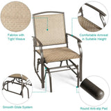 Brown Patio Swing Single Glider Chair Rocking Seating Steel Frame Garden 50094365