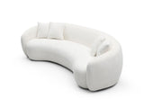 102'' 5-Seater Boucle Sofa Modern Sectional Half Moon Leisure Couch Curved Sofa Teddy Fleece Velet W87661868