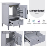 ZUN 20" Bathroom Vanity with Sink, Bathroom Cabinet with A Door, Door Shelf Storage and Adiustable Foot N759P207690E