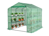 143x143x195cm Black Iron Pipe Steeple With 8 Pieces Grid Flower Stand With Zipper Rolling Door PE 99313984