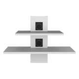 ZUN Luke White Dual-Shelf Wall Floating Shelf B062P175185