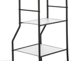 Matte Black Steel 5-Shelf Bathroom Storage Tower Unit 56884629